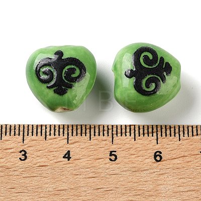 Printed Handmade Porcelain Beads FIND-H023-02J-1