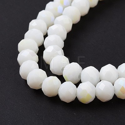 Electroplate Opaque Solid Color Glass Beads Strands EGLA-A044-P4mm-L01-1