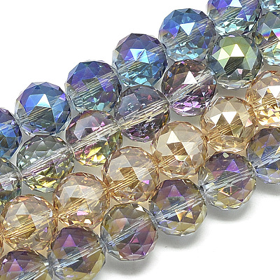 Electroplate Glass Beads Strands EGLA-S166-18mm-M-1