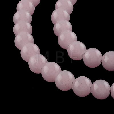 Imitation Jade Glass Beads Strands DGLA-S076-8mm-01-1