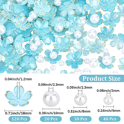 120Pcs Acrylic Bead Caps OACR-PA0002-13B-1