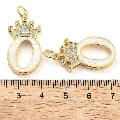 Brass Micro Pave Clear Cubic Zirconia Pendants KK-G498-01O-02-1