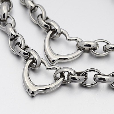 304 Stainless Steel Cross Rolo Chain Jewelry Sets SJEW-A077-02P-1
