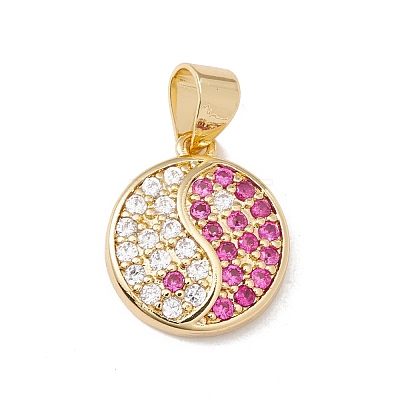 Brass Micro Pave Cubic Zirconia Charms Real 18K Gold Plated KK-G415-39G-1