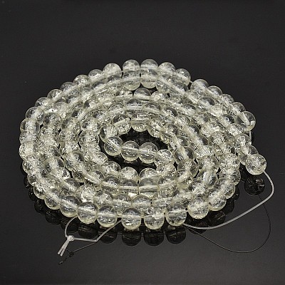 Mixed Crackle Glass Round Beads CCG-X0001-1
