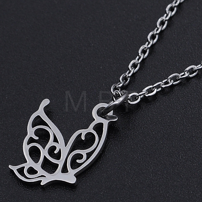 201 Stainless Steel Pendant Necklaces NJEW-S105-JN557-40-1-1