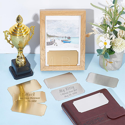 20Pcs 2 Colors Self-adhesive 201 Stainless Steel Type Business Cards AJEW-UN0002-30B-1