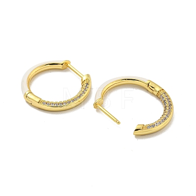 Brass Micro Pave Cubic Zirconia Hoop Earring EJEW-C088-25G-01-1