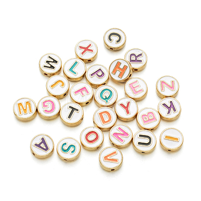 Alloy Enamel Letter Beads ENAM-CJ0001-24-1