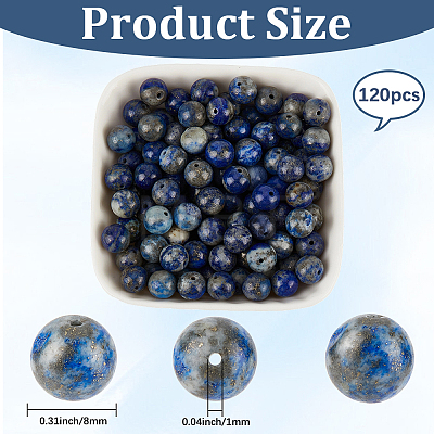 120Pcs Natural Lapis Lazuli Beads G-PA0001-15B-1