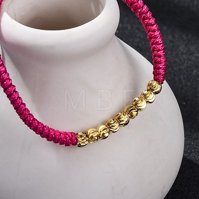 Polyester Cord Braided Bead Bracelets for Women BJEW-L698-01G-07-1