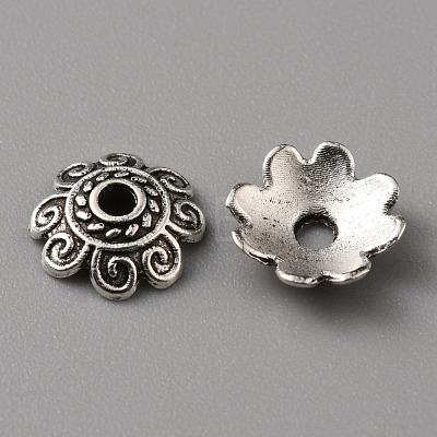 Tibetan Style Alloy Bead Caps FIND-WH0116-06A-AS-1