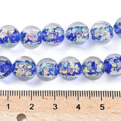 Handmade Foil Lampwork Beads Strands FOIL-K003-06B-24-1