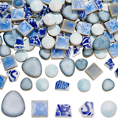 500G 4 Styles Handmade Porcelain Cabochons PORC-SP0001-25-1