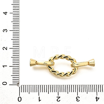 Oval Rack Plating Brass Fold Over Clasps KK-S508-14G-1