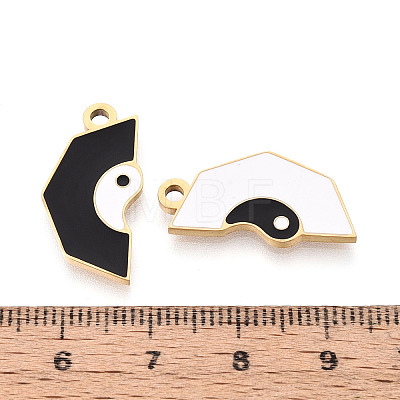 304 Stainless Steel Enamel Split Pendants STAS-T074-01G-1