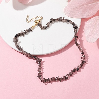 Natural Ice Obsidian Chip Beaded Necklace NJEW-JN04616-02-1