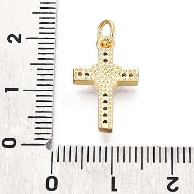Brass Micro Pave Clear Cubic Zirconia Pendants KK-N268-11G-1