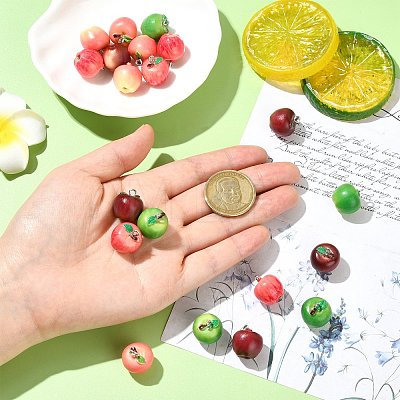 20Pcs 4 Colors Opaque Resin Pendants CRES-CJ0001-94-1