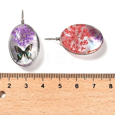 Transparent Glass Pendants GLAA-M048-07-1