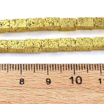 Electroplated Natural Lava Rock Beads Strands G-I360-K01-01-1