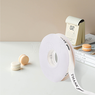 Polycotton Printed Black Word Thank You Ribbon OCOR-CY0004-94A-1