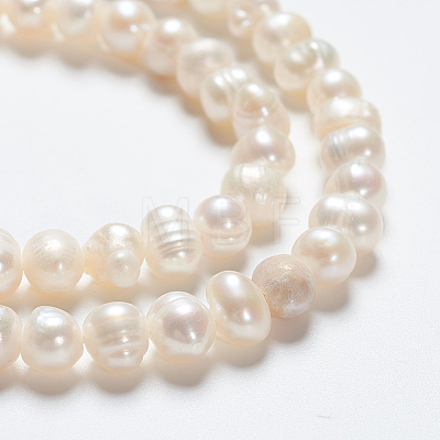Natural Cultured Freshwater Pearl Beads Strands X-PEAR-L001-F-08-1