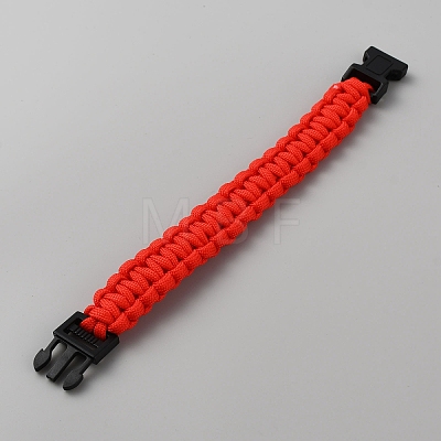 Survival Polyester Cord Bracelet with Plastic Clasps for Hiking Camping Outdoor BJEW-WH0018-54A-1