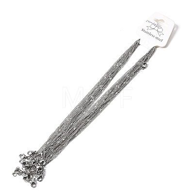 12Pcs 1.8MM 304 Stainless Steel Textured Twisted Chain Necklaces for Men Women NJEW-H093-20P-02-1