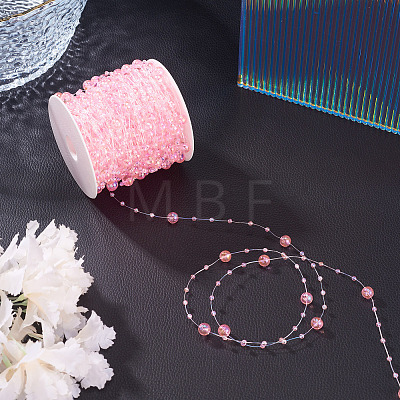 Acrylic Round Beaded Link Chains DIY-MB0007-001E-1