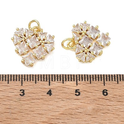 Brass Micro Pave Clear Cubic Zirconia Pendants KK-T085-16C-G-1