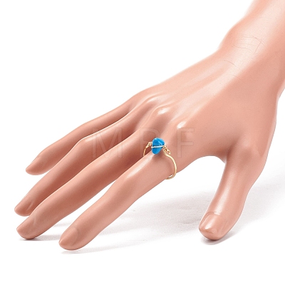 Gemstone Chips Finger Ring RJEW-JR00495-1