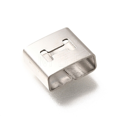 Letter Style 304 Stainless Steel Square Slide Charms STAS-L132-03I-1