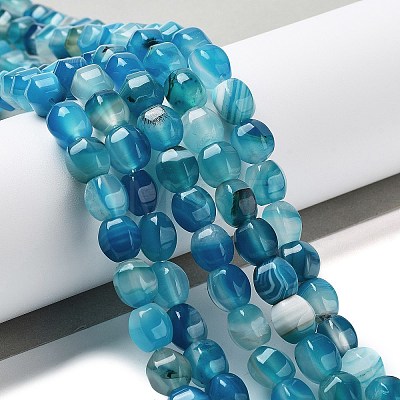 Natural Banded Agate Beads Strands G-G172-02C-1