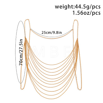 Brass Multi-Layered Tassel Chest Body Chains for Women WG39DA5-01-1