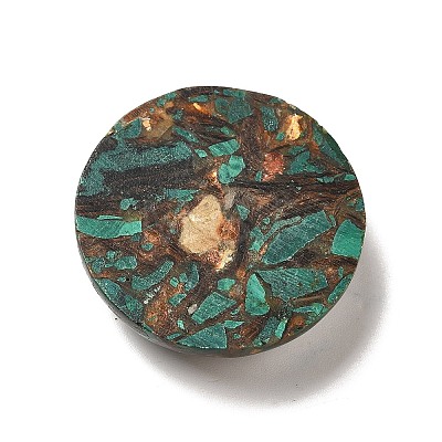 Assembled Synthetic Bronzite and Malachite Cabochons G-I339-08C-1