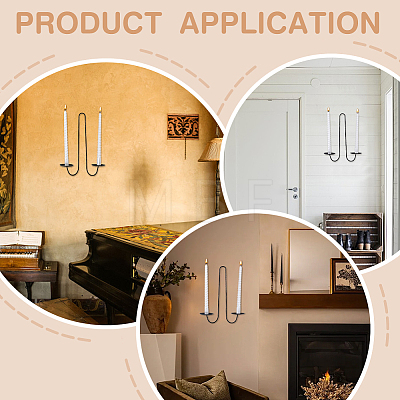 Iron Candle Holders AJEW-WH0410-249-1