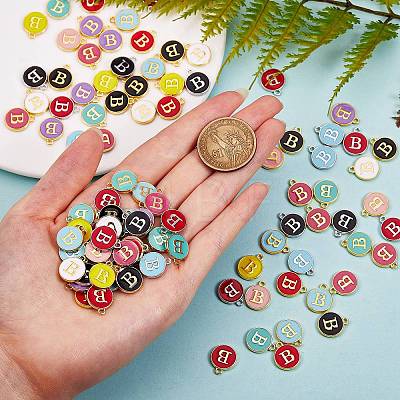 120Pcs 12 Colors Golden Plated Alloy Charms ENAM-SZ0001-64B-1