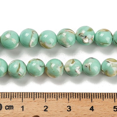 Assembled Synthetic Stone and Trochus Shell Beads Strands G-B128-08C-02-1