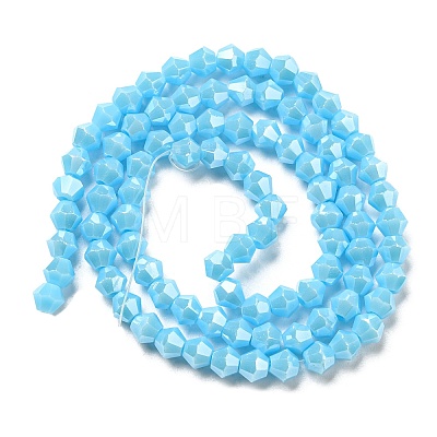 Opaque Solid Color Electroplate Glass Beads Strands GLAA-F029-P4mm-C12-1