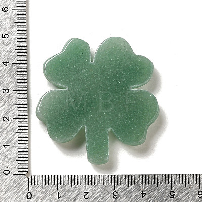 Natural Green Aventurine Carved Clover Figurines Statues for Home Office Tabletop Feng Shui Ornament DJEW-G044-01B-1