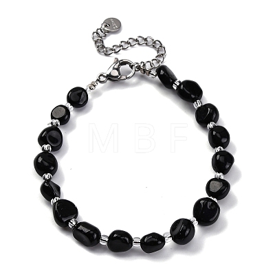 Natural Obsidian Beaded Bracelets for Women G-P563-07P-14-1