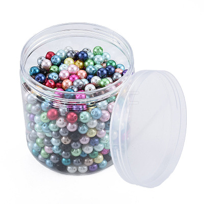 Glass Imitation Pearl Beads GLAA-T024-09-1
