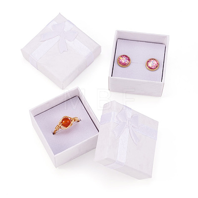 Square Paper Jewelry Gift Boxes with Bowknot CON-TAC0010-80E-1