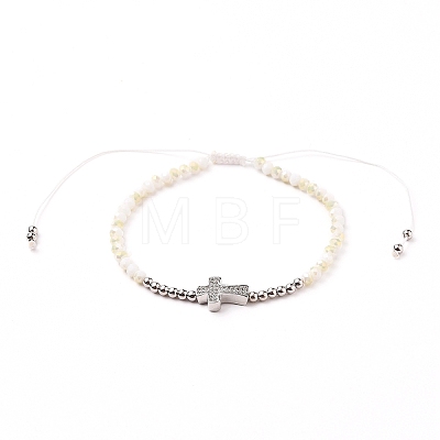 Adjustable Nylon Cord Braided Bead Bracelet BJEW-JB05732-03-1