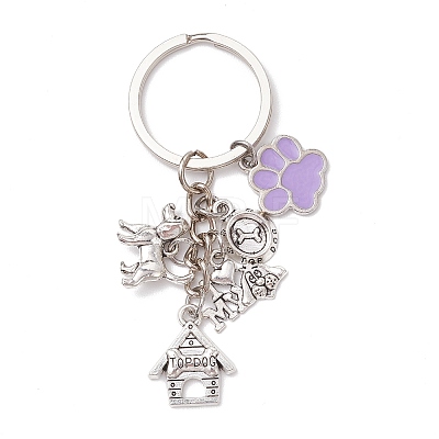 304 Stainless Steel Alloy Enamel Dog Keychains KEYC-JKC01219-1