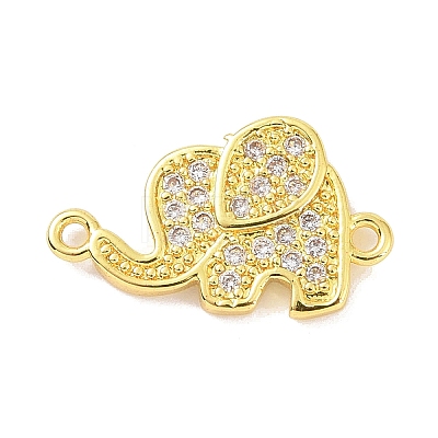 Real 18K Gold Plated Brass Micro Pave Cubic Zirconia Connector Charms KK-L209-049G-01-1