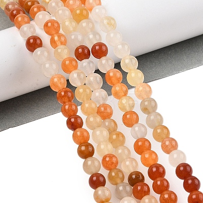 Natural Golden Silk Jade Beads Strands G-N344-01B-01-1