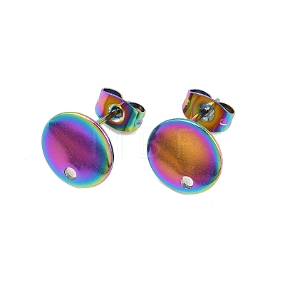 Ion Plating(IP) 304 Stainless Steel Stud Earring Findings STAS-P198-25-10mm-M-1