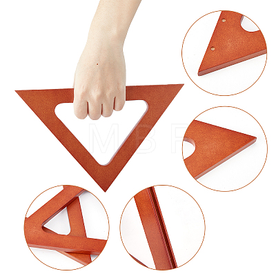 WADORN 2 sets Triangle Wooden Bag Handles DIY-WR0001-12B-1